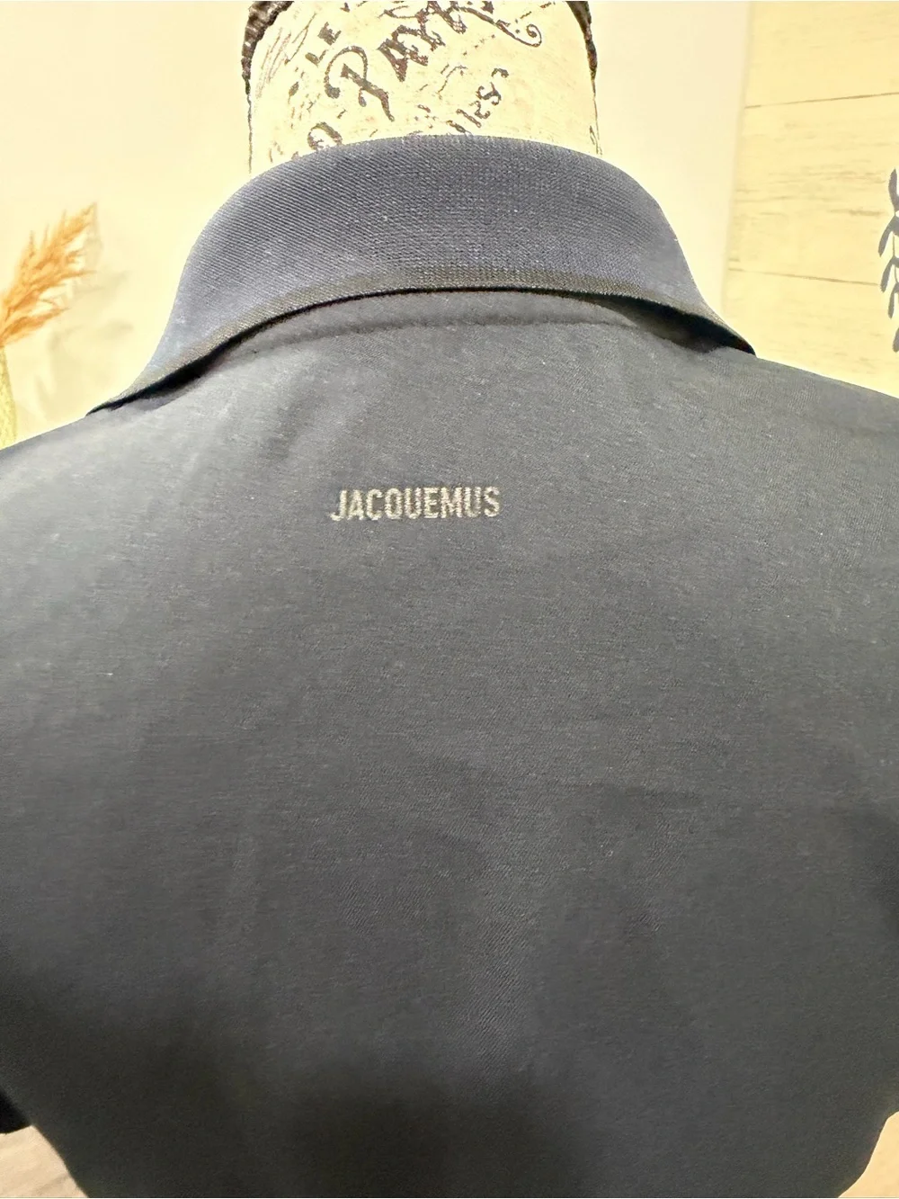 nike Jacquemus Navy Polo Crop Top